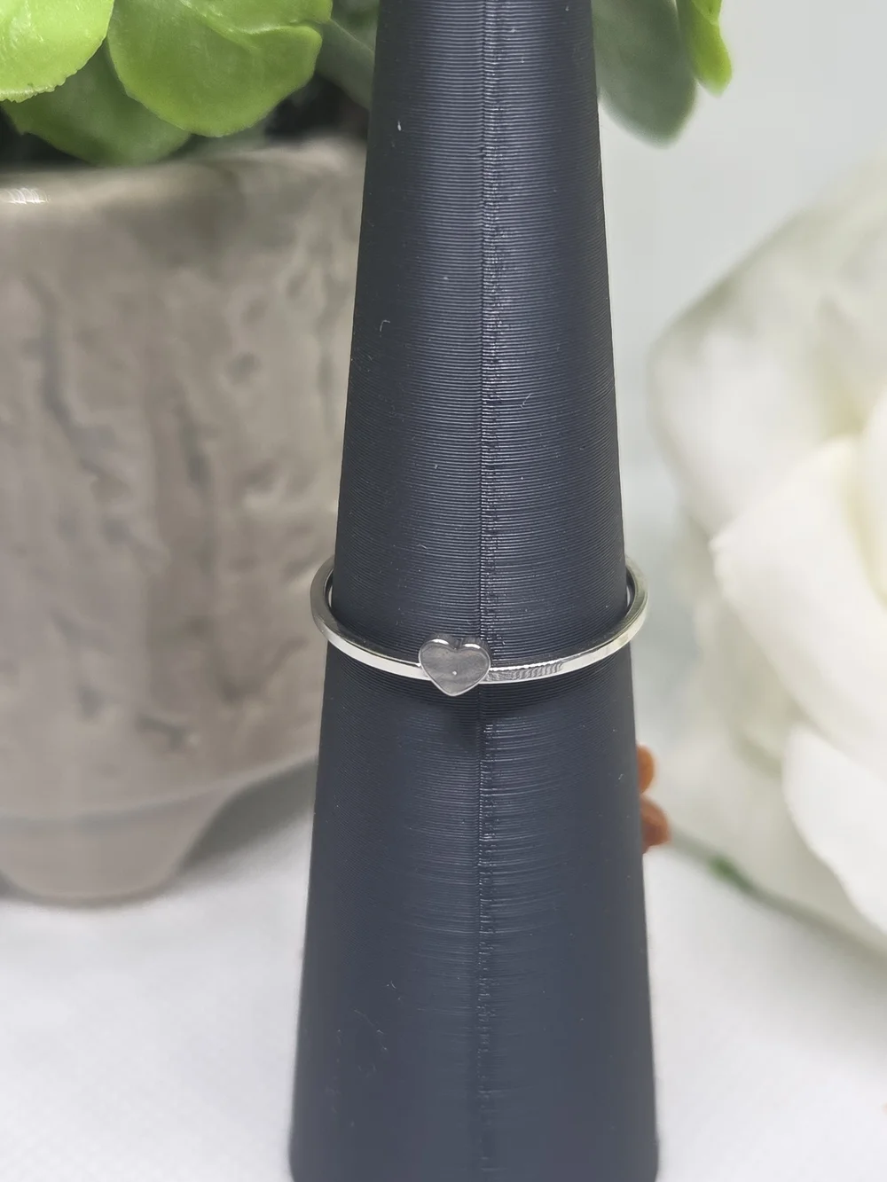 Heart Clover Stackable Silver Ring - 3 Heart Bands Form Clover Shape